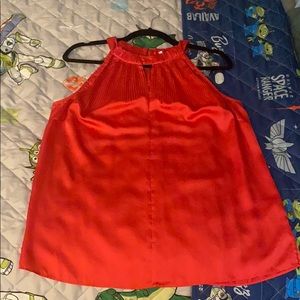 Pink Satin Sleeveless Blouse